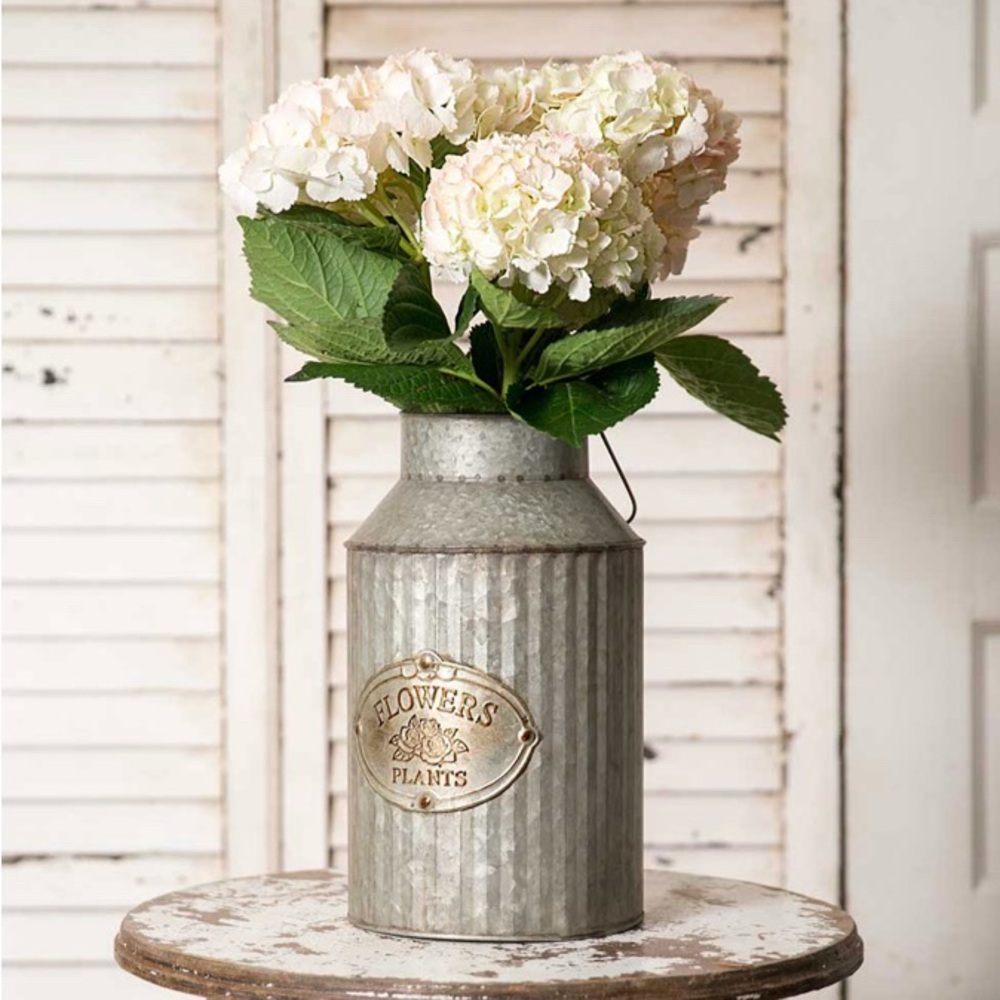Rustic Gray Metal Vase